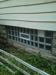 Glass Block with No Vent and dryer vent